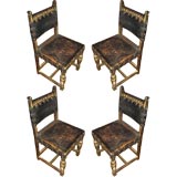 Set of Four Leather Dining Chairs