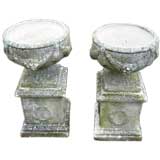 Pair of Garden Urns on Plinths