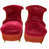 Pair of Napoleon III Slipper Chairs