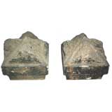 Pair Of Carved Gatepier Capitals