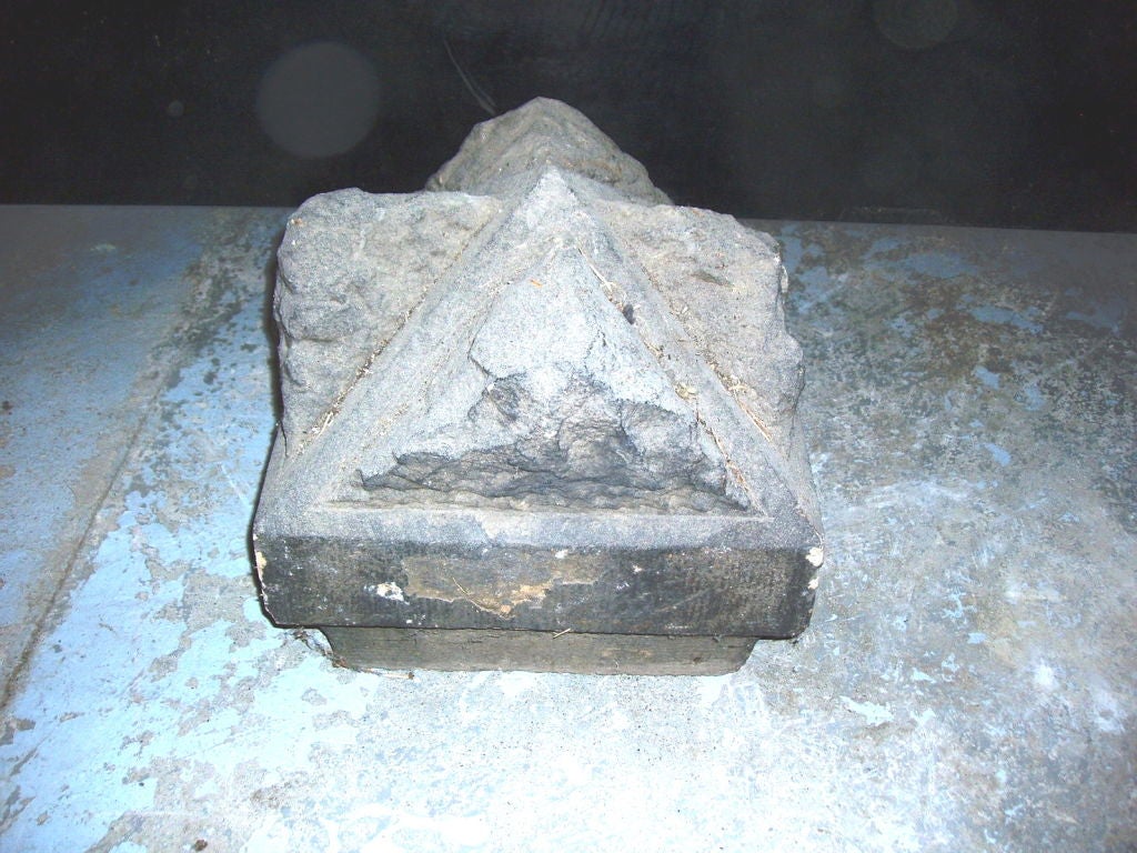 Pair Of Carved Gatepier Capitals