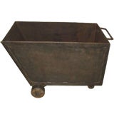 Vintage Industrial Wheel Barrel Storage Bin