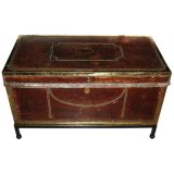 Antique Leather Storage Chest-Coffee Table