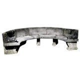 Oversized 1920's English Curved Stone Bench
