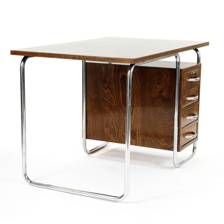 czech functionalist desk In Excellent Condition For Sale In Brooklyn, NY
