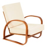 deco bent-wood recliners, designed by  halabala (priced indiv.)