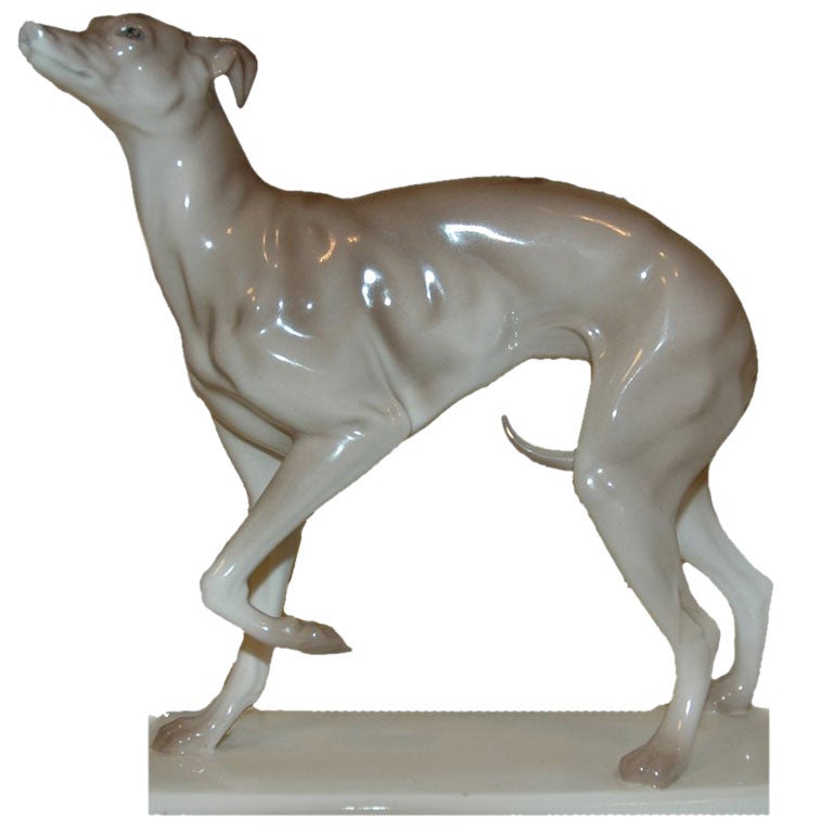 A Ceramic Greyhound Figurine For Sale