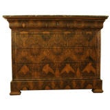 Antique Louis Philippe Burl Walnut Marble-Top Commode