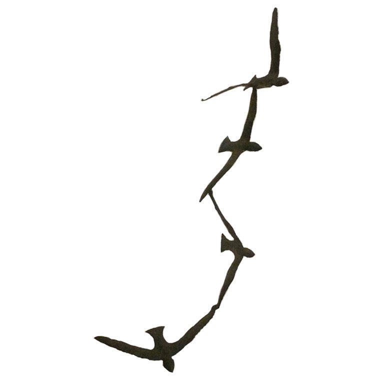 4 Birds Brass Wall Sculpture