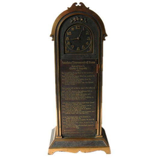 1914 Rose Bowl Pasadena Bronze Clock