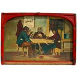 Vintage Monumental Poker Scene Backbar Painting