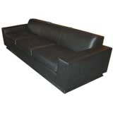 Art Deco Leather Sofa In the Style Of Paul Frankl