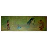 Art Deco Oil Painted Mural by Maxine Carlyle 7