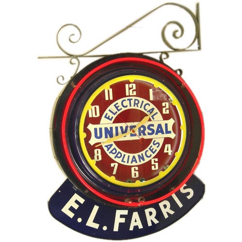 Double Sided Neon Clock Trade Sign