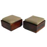 Mid Century Brazilian Rosewood Ottomans