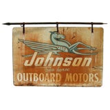 Vintage Johnson Outboard Motors Trade Sign