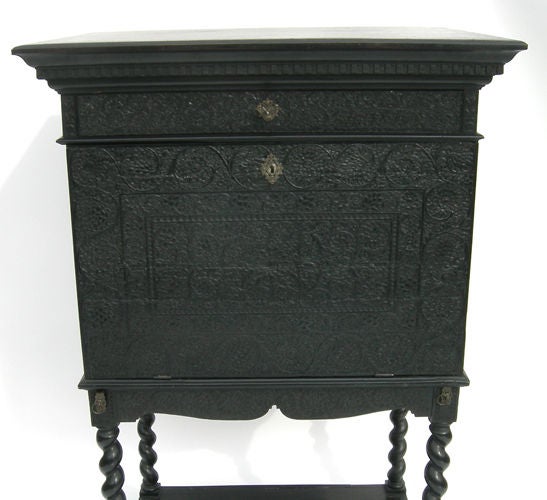 Anglo Indian Carved Secretary Cabinet