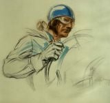 Racing Driver Litho by Georges Hamel