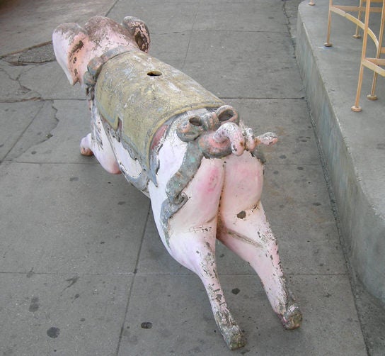 Mid-20th Century Charming Carousel Pig Figure