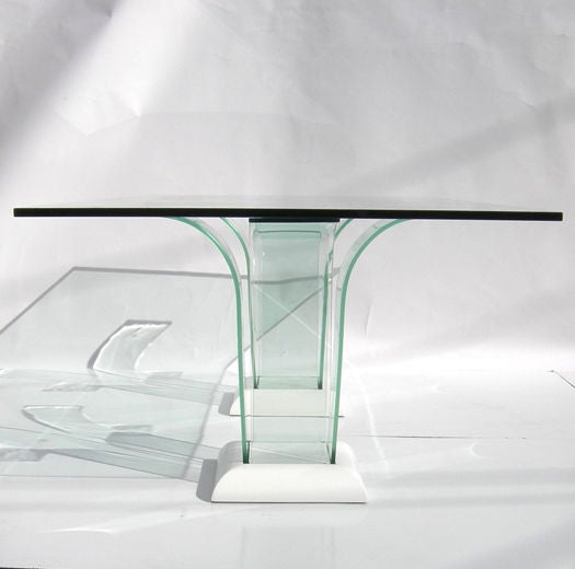 American Modernage Glass Dining Table with Chairs