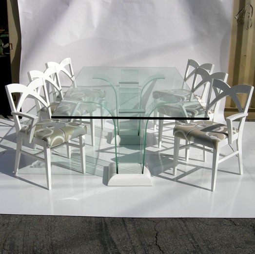 Wood Modernage Glass Dining Table with Chairs
