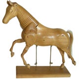 Carved Wood Articulated Horse Sculpture