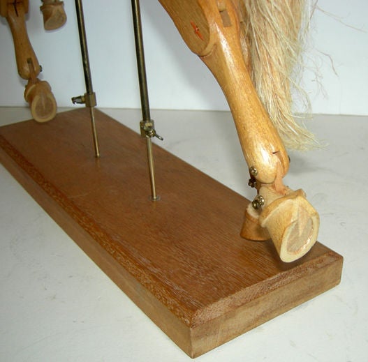 Carved Wood Articulated Horse Sculpture 1