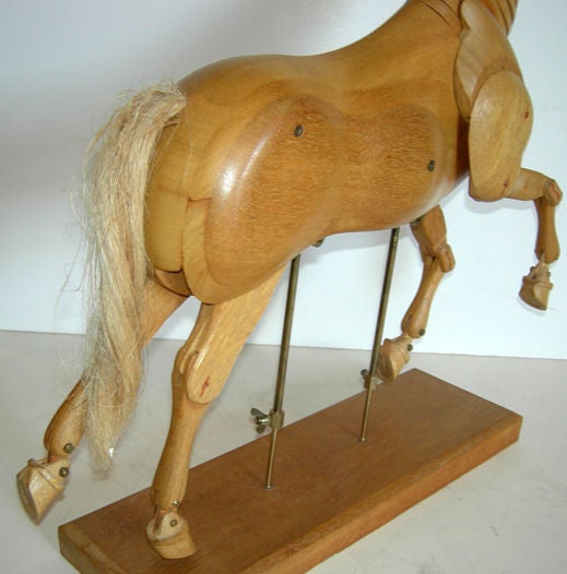 Carved Wood Articulated Horse Sculpture 2