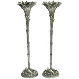 Pair of Art Deco Influenced Torchere Lamps by Donghia