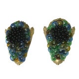 Colored Glass "Fruit Basket" Sconces