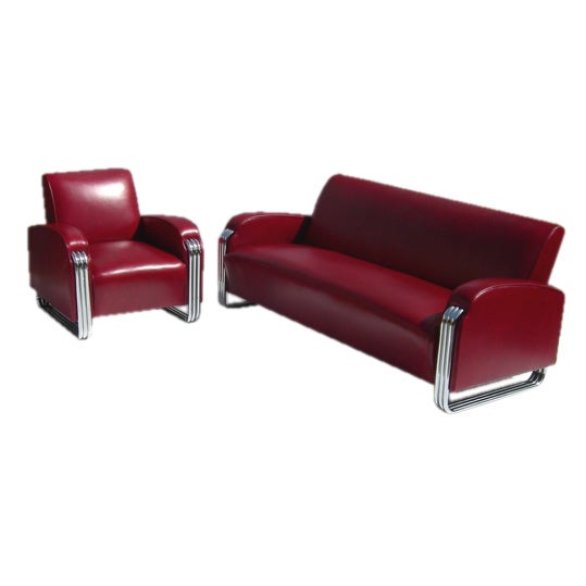 Kem Weber Sofa Set for Lloyd Chrome