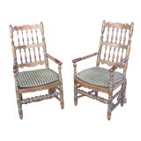 Set of Six Custom-Finish Spindle-Design Armchairs