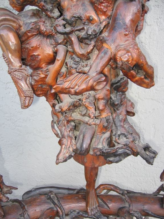 Carved 19th Century Japanese Root Sculpture For Sale