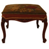 English Mahogany Needlepoint Ottoman