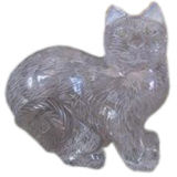 Vintage Seated Rock Crystal Cat