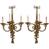 Vintage Pair of  Bronze Wall Sconces