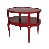 40's red lacquer side table.