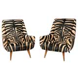Faux Zebra Lounge Chairs