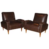 Faux Alligator Upholstered Club Chairs