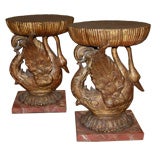 A Pair of 1940's Italian Neo Classical Gilt Wood Side Tables