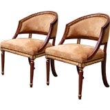 Antique Pair of Gustaviansk Neo-Classical Tub Chairs