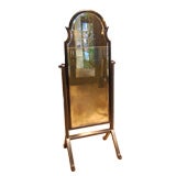 Vintage Ebonized Queen Anne Starburst Mirror on Stand
