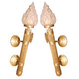 Pair of Arbus Style Flame Wall Torcheres