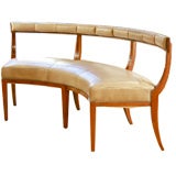 Antique Demi-Lune Settee on Circular Bench-