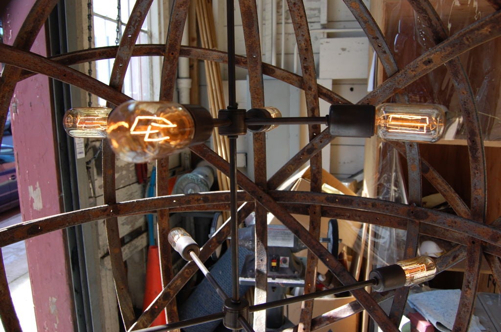 20th Century Sphere in Sphere Industrial Chandelier