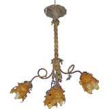 Antique Rewired 19th Century French Chandelier with Glass Shades