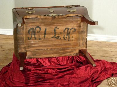 CLOSING SALE  Desk  Signed Rococo Mahogany with Original Hardware, circa 1760 For Sale 4