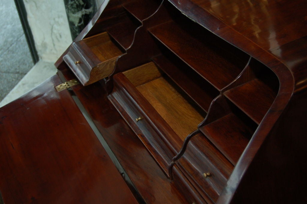18th Century CLOSING SALE  Desk  Signed Rococo Mahogany with Original Hardware, circa 1760 For Sale