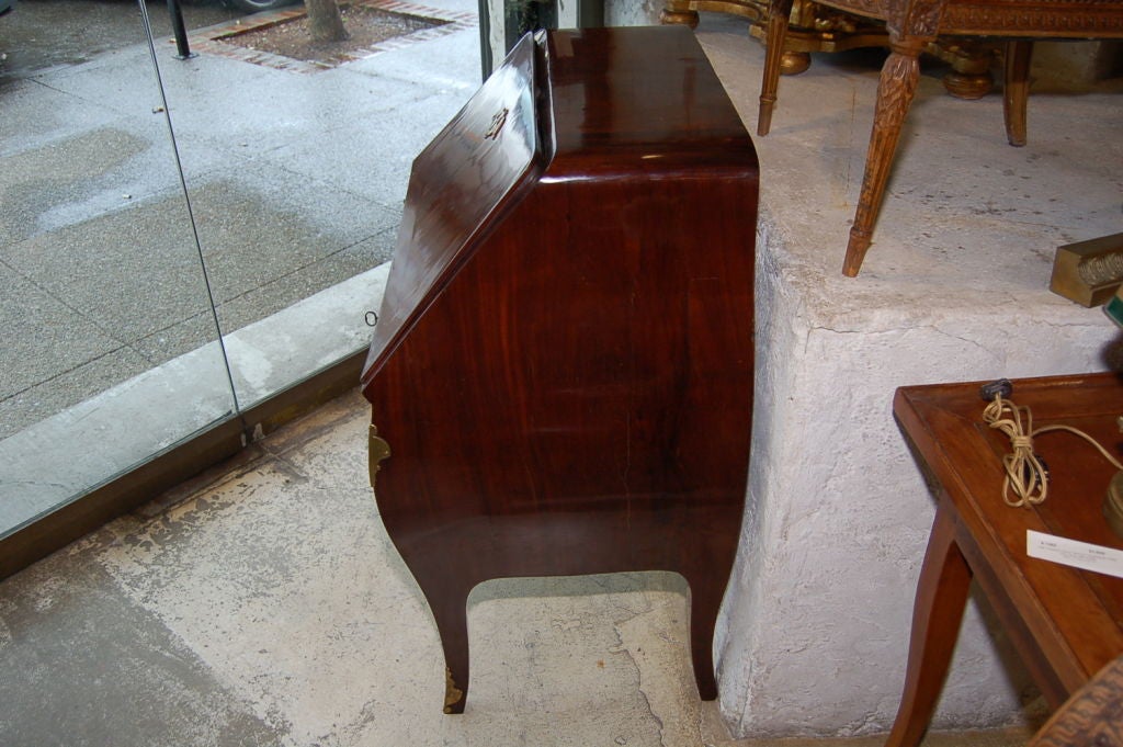 Wood CLOSING SALE  Desk  Signed Rococo Mahogany with Original Hardware, circa 1760 For Sale