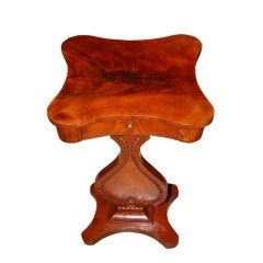 Antique Circa 1840 Biedermeier Mahogany  Table with Original Lock & Key